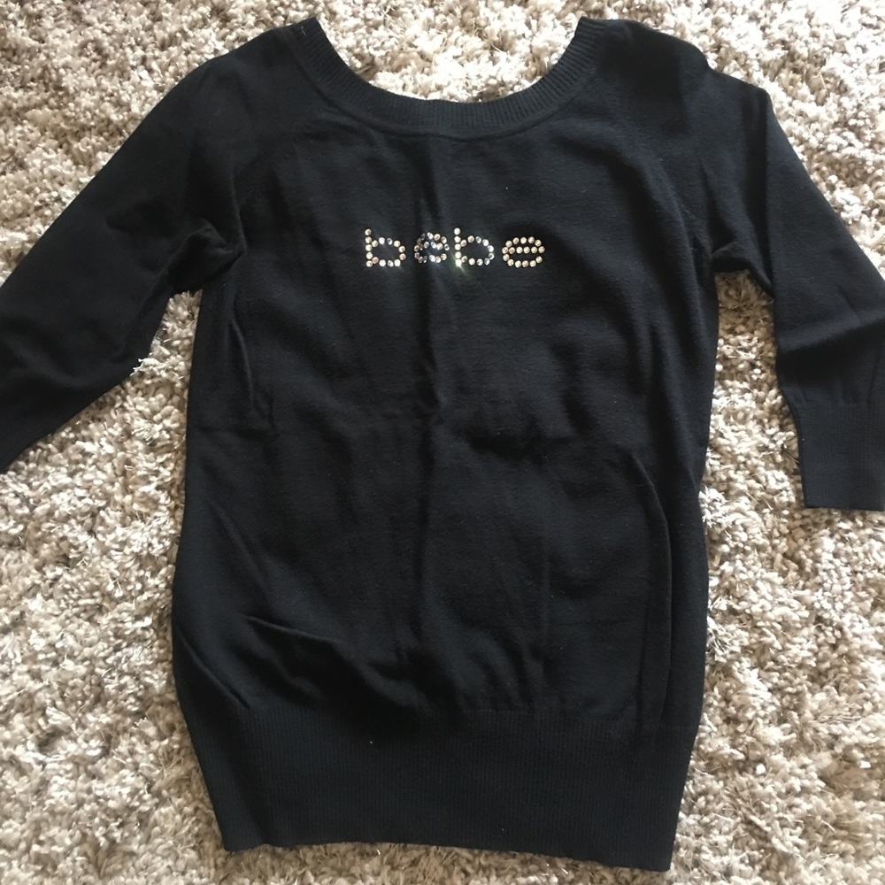 Black Bebe 3/4 sleeve sweater